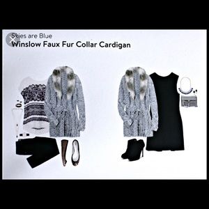 StitchFix Skies Are Blue Winslow Faux Fur Cardigan
